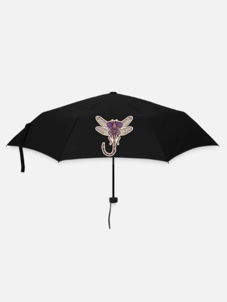 Coole Libelle - Regenschirm (klein) - Schwarz