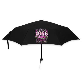 Woman's 60th Birthday Gift - 1966 Birthday Floral - Umbrella (small) - black - Front