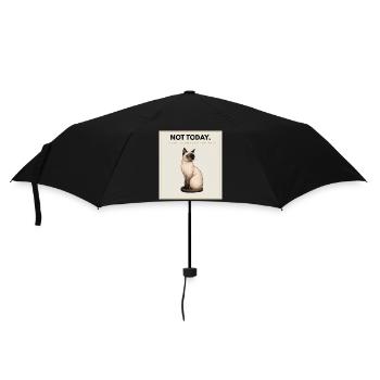 NOT TODAY Sarcastic Cat Design - Regenschirm (klein) - Schwarz - Vorne