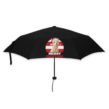 Alpaca with candy cane - Umbrella (small) - black - Front
