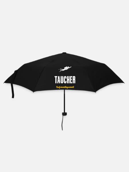 Taucher Geschenk Tiefenentspannt Tauchen - Regenschirm (klein) - Schwarz