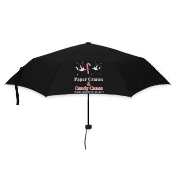 Papierkraniche und Zuckerstangen-Weihnachtsorigami - Regenschirm (klein) - Schwarz - Vorne