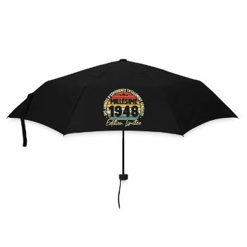 Cadeau D'anniversaire Millésime Fabriqué en 1948 - Parapluie standard - noir - Devant