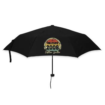 Cadeau D'anniversaire Millésime Fabriqué en 2008 - Parapluie standard - noir - Devant