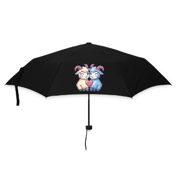 Mountain Goat Couple Love Goat Valentine's Day - Umbrella (small) - black - Front