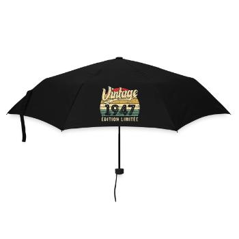 Vintage 1947 Limited Edition Birthday Gift - Umbrella (small) - black - Front