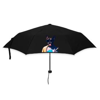 Drôle de chien avec la langue tendue - Parapluie standard - noir - Devant