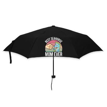 Seepferdchen | Meer Seepferd Tiere Fische Geschenk - Regenschirm (klein) - Schwarz - Vorne