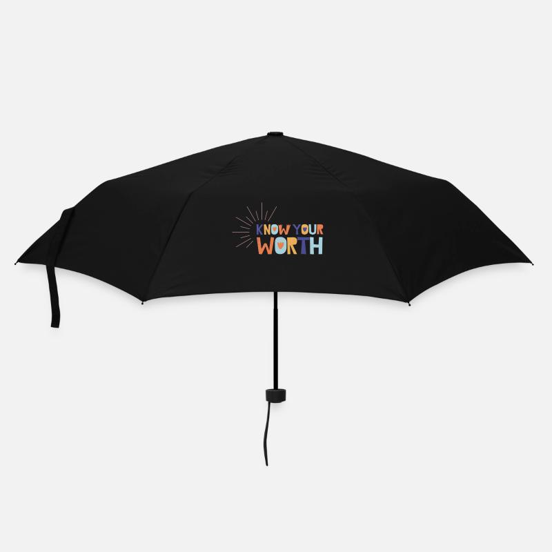 Know Your Worth - Umbrella (small) - black