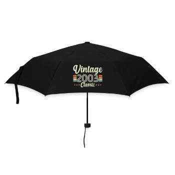 Jahrgang 2003 Classic, Geburtstagsgeschenk 20 Jahre - Regenschirm (klein) - Schwarz - Vorne