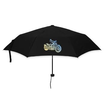 Motorrad Biker - Regenschirm (klein) - Schwarz - Vorne