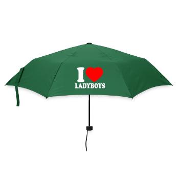 I love ladyboys - Regenschirm (klein) - Flaschengrün - Vorne