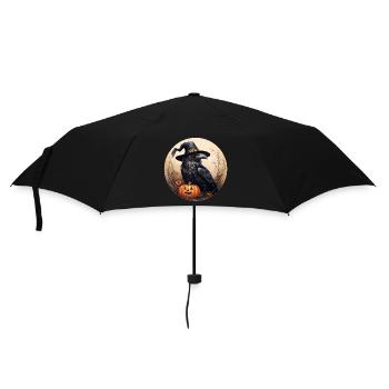 Crow with Pumpkin Halloween 5 - Umbrella (small) - black - Front
