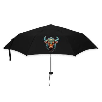 Sacred cow in mandala style - Umbrella (small) - black - Front