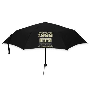 1966 Geburtstag geboren im Jahr 1966 Vintage Retro - Regenschirm (klein) - Schwarz - Vorne