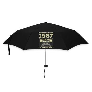 1987 Anniversaire Né En 1987 Vintage Rétro - Parapluie standard - noir - Devant