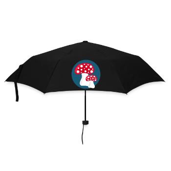 Fliegenpilz, Pilz im Wald Geschenk - Regenschirm (klein) - Schwarz - Vorne
