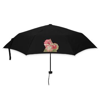 Eat healthy then you live well - Umbrella (small) - black - Front