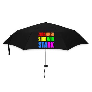 zusammen sind wir stark - Regenschirm (klein) - Schwarz - Vorne