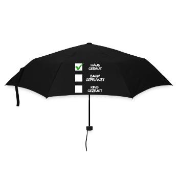 Maison construite (plantée dans un arbre, enfant engendré) blanche - Parapluie standard - noir - Devant