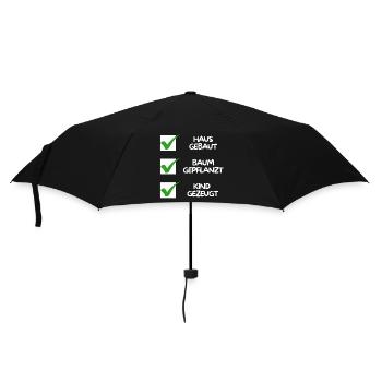 Maison construite, arbre planté, enfant conçu (blanc) - Parapluie standard - noir - Devant