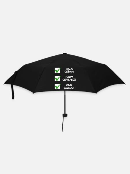 Haus gebaut, Baum gepflanzt, Kind gezeugt (weiß) - Regenschirm (klein) - Schwarz