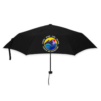 Nature Mountains Water Sun Illustration - Umbrella (small) - black - Front
