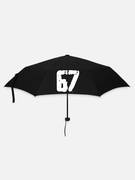 67 Zahl Vintage - Regenschirm (klein) - Schwarz