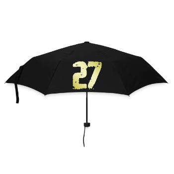 27 Zahl Vintage - Regenschirm (klein) - Schwarz - Vorne