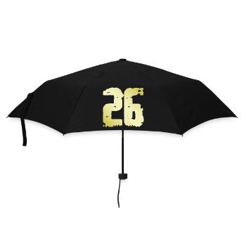 26 Zahl Vintage - Regenschirm (klein) - Schwarz - Vorne