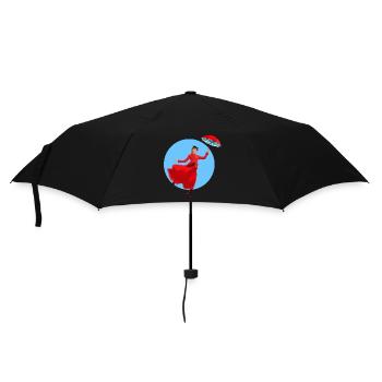 Rote Dame mit Regenschirm-Twist - Regenschirm (klein) - Schwarz - Vorne