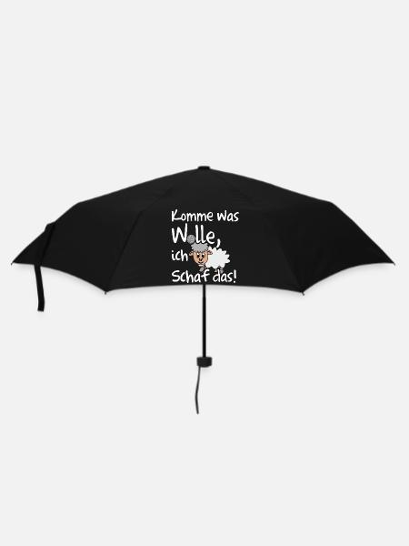 Ich schaffe das, ich Schaf das lustiges Motiv - Regenschirm (klein) - Schwarz