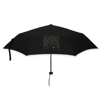 Silvester. Colorful confetti with stars. - Umbrella (small) - black - Front