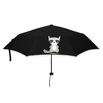 cute raccoon in comic style to love - Umbrella (small) - black - Front