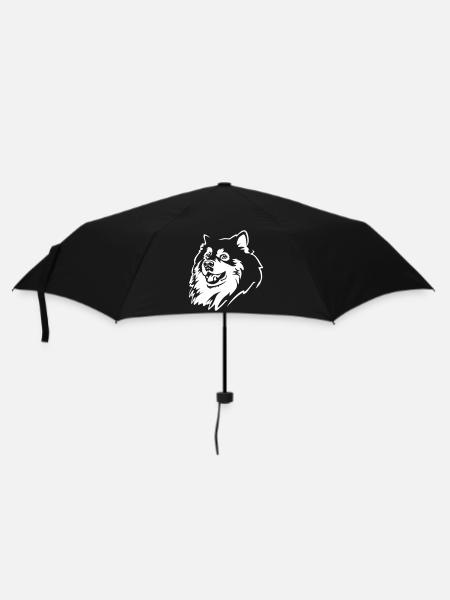 Finnischer Lapphund Kopf "Black Edition" - Regenschirm (klein) - Schwarz