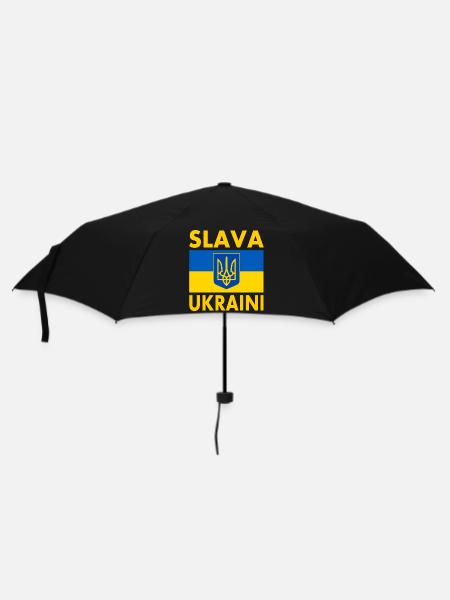 Slava ukraini - Regenschirm (klein) - Schwarz