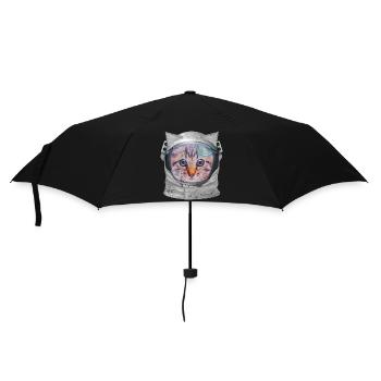 Cat in space - Umbrella (small) - black - Front