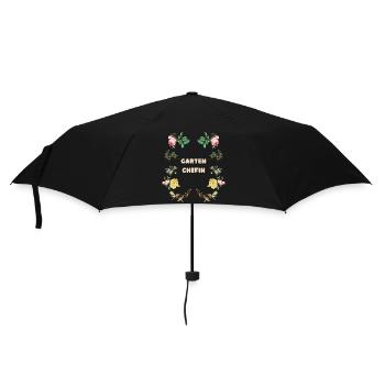 Garten Chefin Blumen Design - Regenschirm (klein) - Schwarz - Vorne