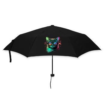 Chat rave - Parapluie standard - noir - Devant