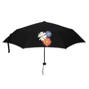 3 flowers - Regenschirm (klein) - Schwarz - Vorne