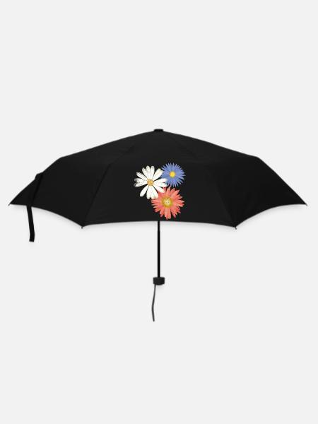 3 flowers - Regenschirm (klein) - Schwarz