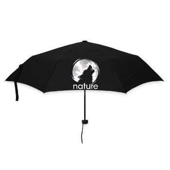 natur wolf mond jaulen Abend Nacht Schatten Logo - Regenschirm (klein) - Schwarz - Vorne