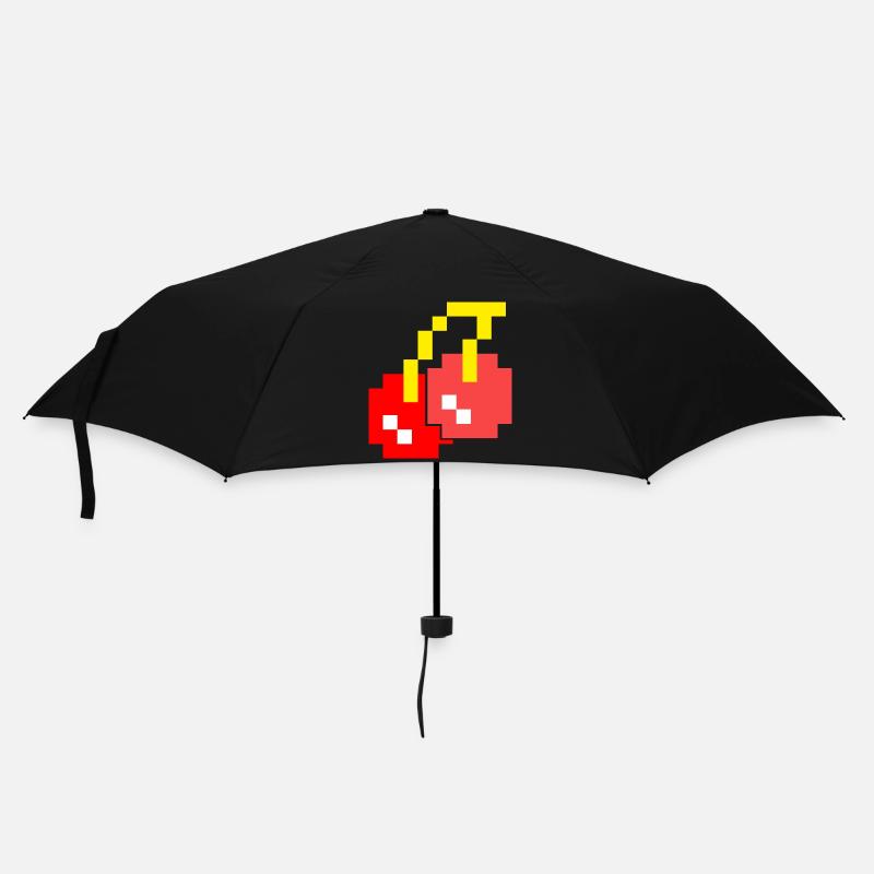 8 Bit Pixel Kirschen 80er Jahre Videospiel Halloween - Regenschirm (klein) - Schwarz