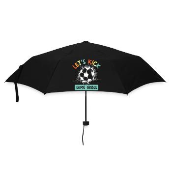 Fußball Team EM lustige Sprüche bunte Farben icon - Regenschirm (klein) - Schwarz - Vorne