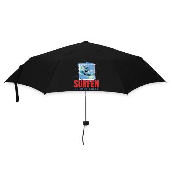 Surfen ist meine Droge - Regenschirm (klein) - Schwarz - Vorne
