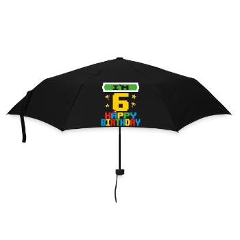 Sechs 6 Jahre 6. Geburtstag Alles Gute zum Geburtstag 6 Jahre alt - Regenschirm (klein) - Schwarz - Vorne