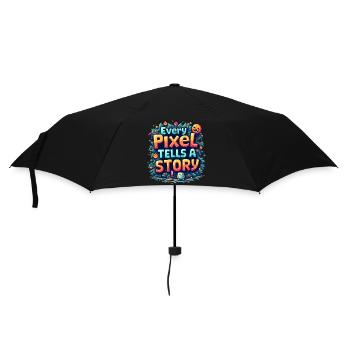Every Pixel Tells a Story - Retro Gaming - Umbrella (small) - black - Front