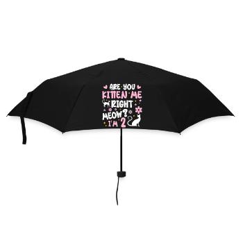 Ich bin 2 Jahre alt | Miau Geschenk 2 Jahre Jubiläum Geschenk - Regenschirm (klein) - Schwarz - Vorne