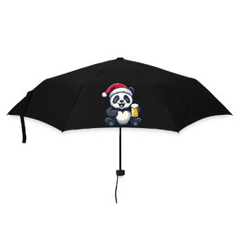 Panda Bière de Noël Drôle - Parapluie standard - noir - Devant