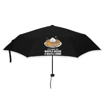 Waffeln Frühstück Süßigkeiten - Regenschirm (klein) - Schwarz - Vorne